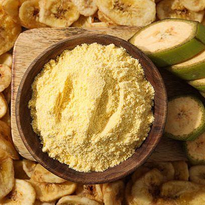 Banana flour, concept of cooking food, tasty banana flour